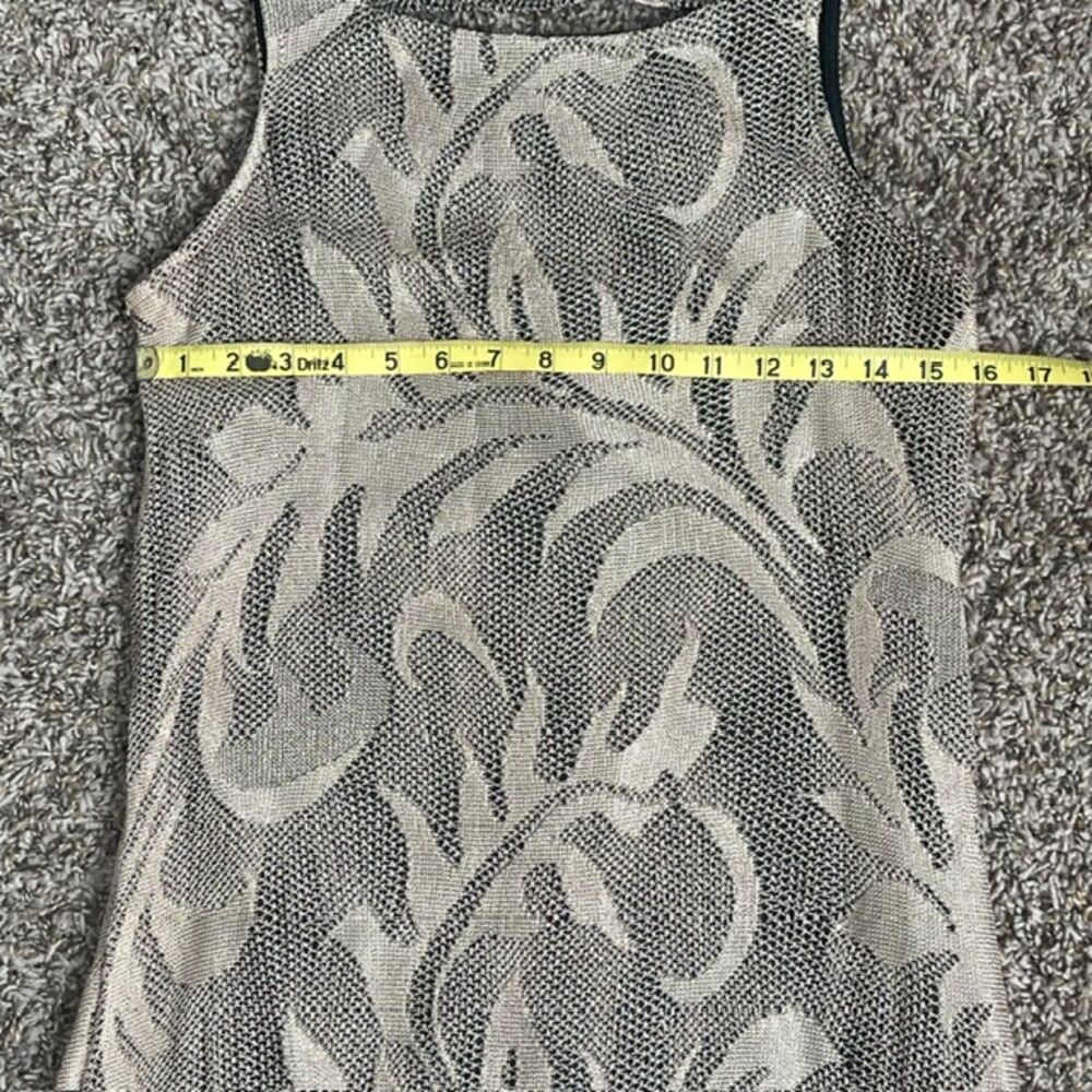 VTG 90s Giorgio Sant'Angelo Crochet Knit Leaf Maxi Dress Strap Back Size 9/10 - Picture 9 of 9